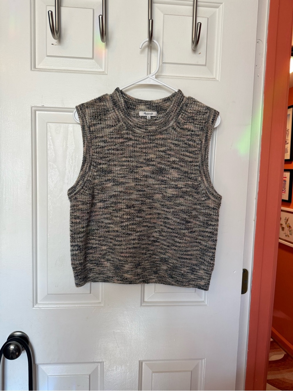 Madewell Marled Gray Knit Sleeveless Muscle Tee